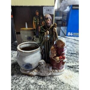 Kirkland's Ceramic Nativity Christmas Tea Light Holder Candle Holder